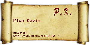 Plon Kevin névjegykártya